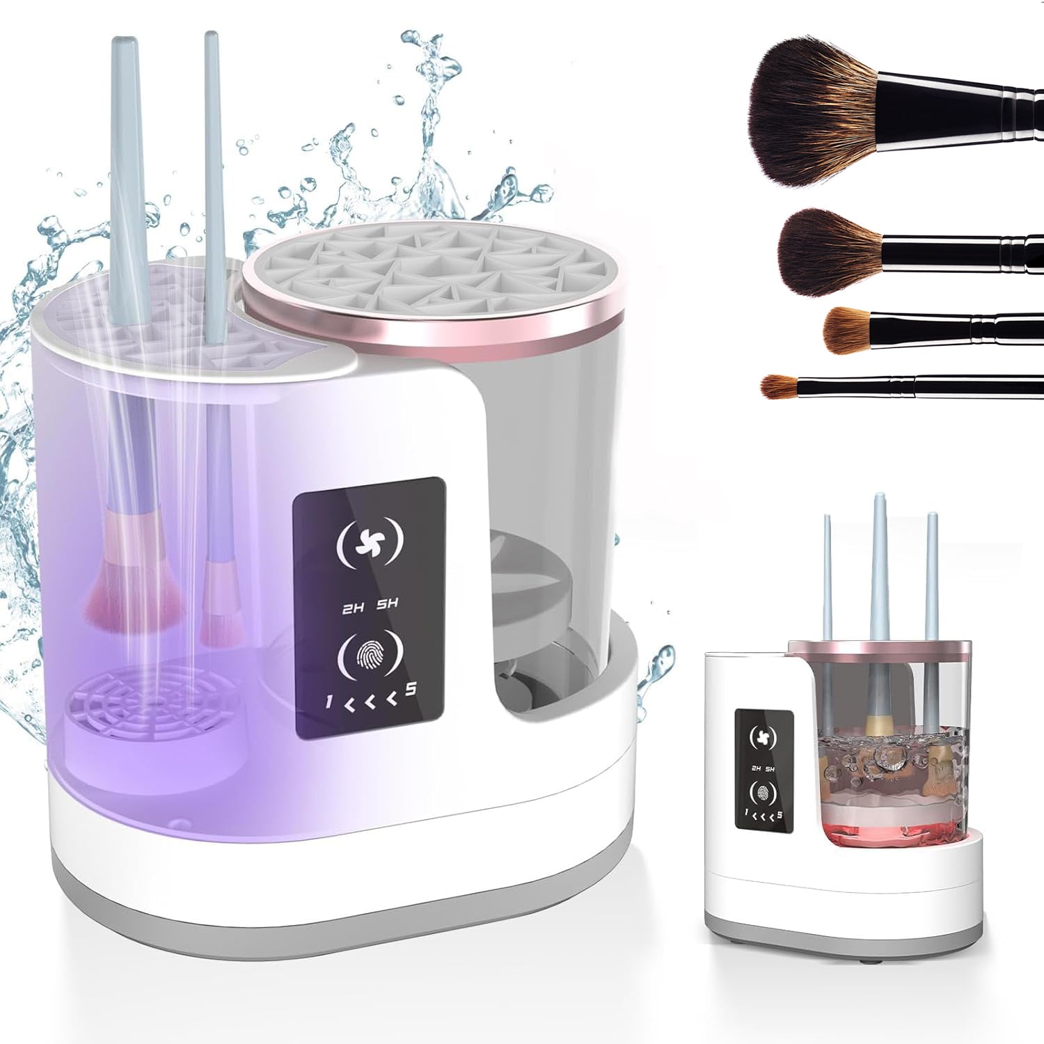 Electric Makeup Brush Cleaner & Dryer | Rechargeable Automatic Cleaning Stand with Drying & Disinfecting Function