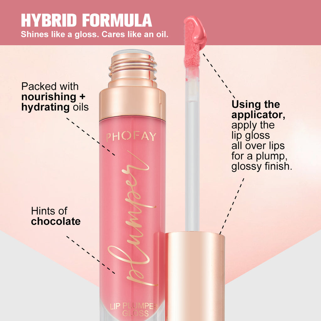 PHOFAY Shiny Lip Plumper Gloss | High-Gloss Plumping Finish (7ml)