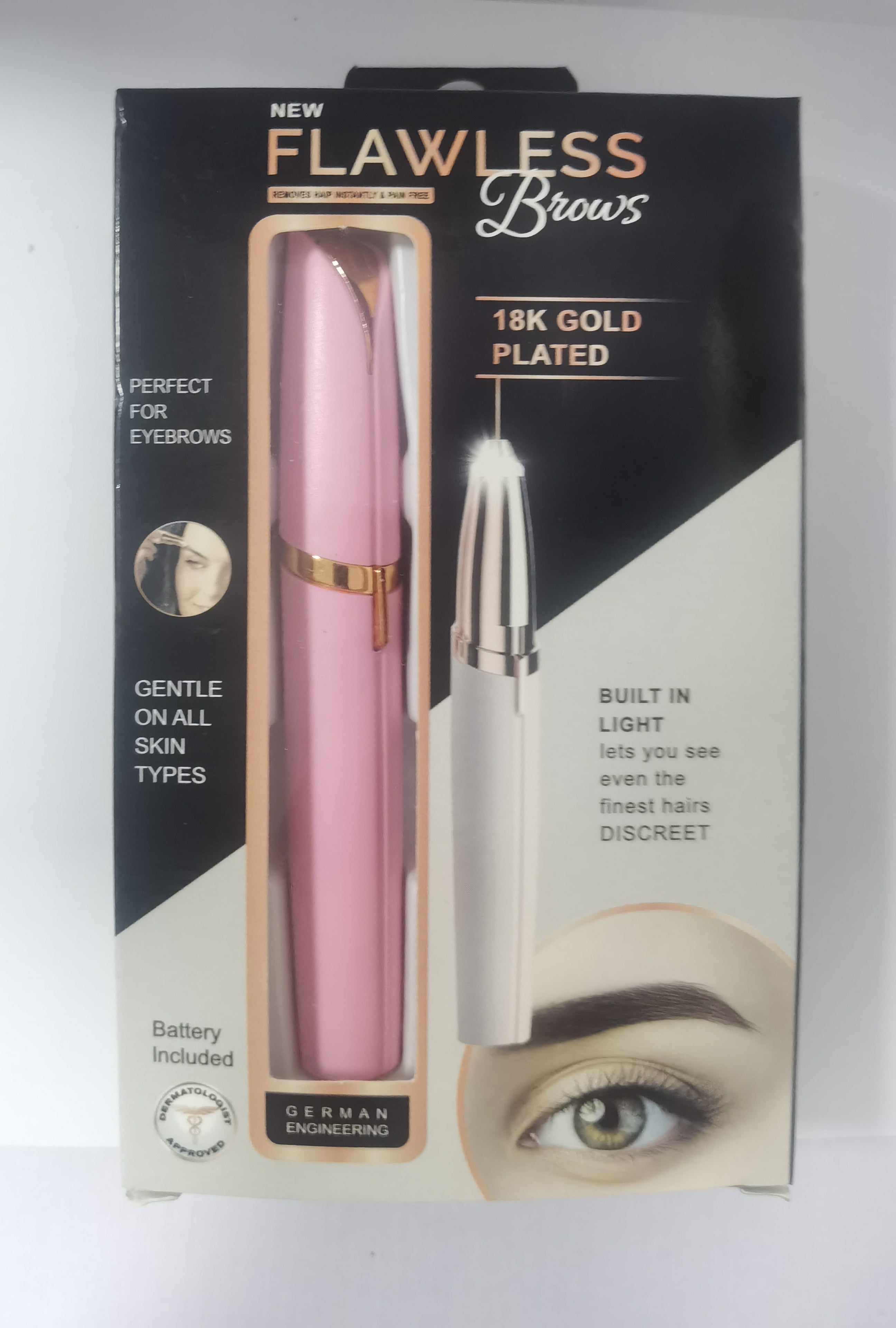 Electric Eyebrow Shaver with LED Light | Gentle Precision Trimmer for Face & Brows