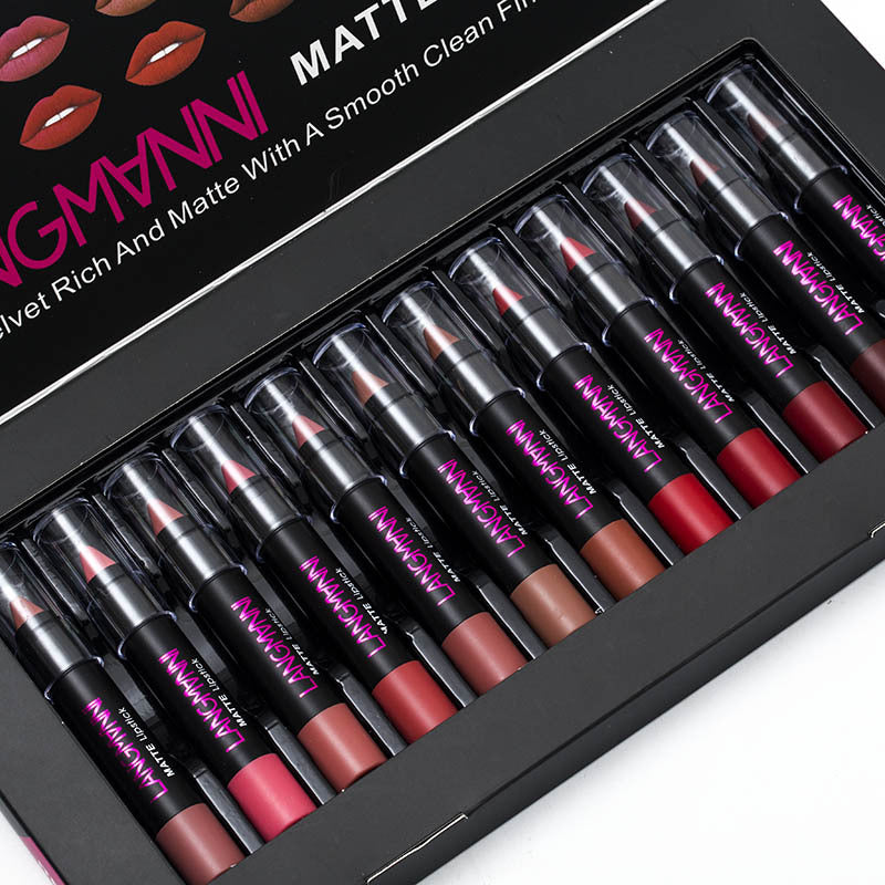 12-Piece Matte Lipstick Set | Long-Lasting Cream Lip Colours (3.5g Each)