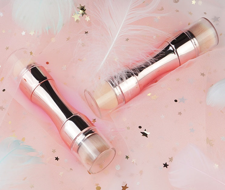 Four-in-One Portable Makeup Brush | Compact Multifunctional Beauty Tool