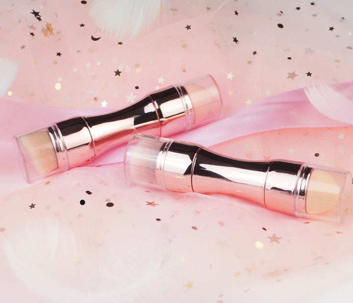 Four-in-One Portable Makeup Brush | Compact Multifunctional Beauty Tool