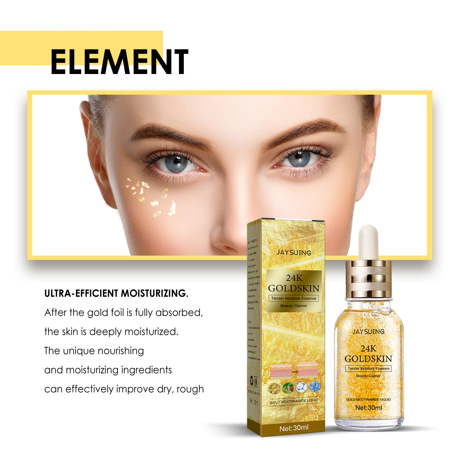 24K Gold Collagen Protein Lifting Essence | Firming & Brightening Skin Serum (30ml)