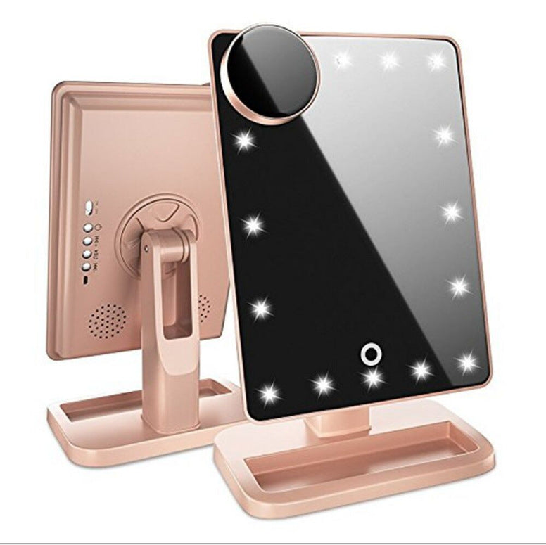 LED Touch Makeup Mirror with Bluetooth & 10× Magnification
