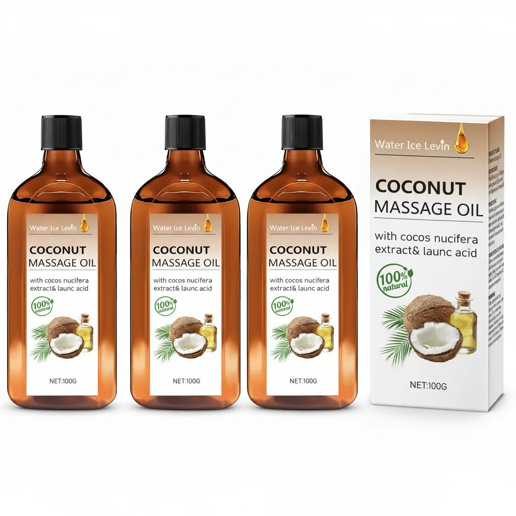 100% Natural Coconut & Lemongrass Massage Oil | Non-Greasy Hydration & Glow Ritual