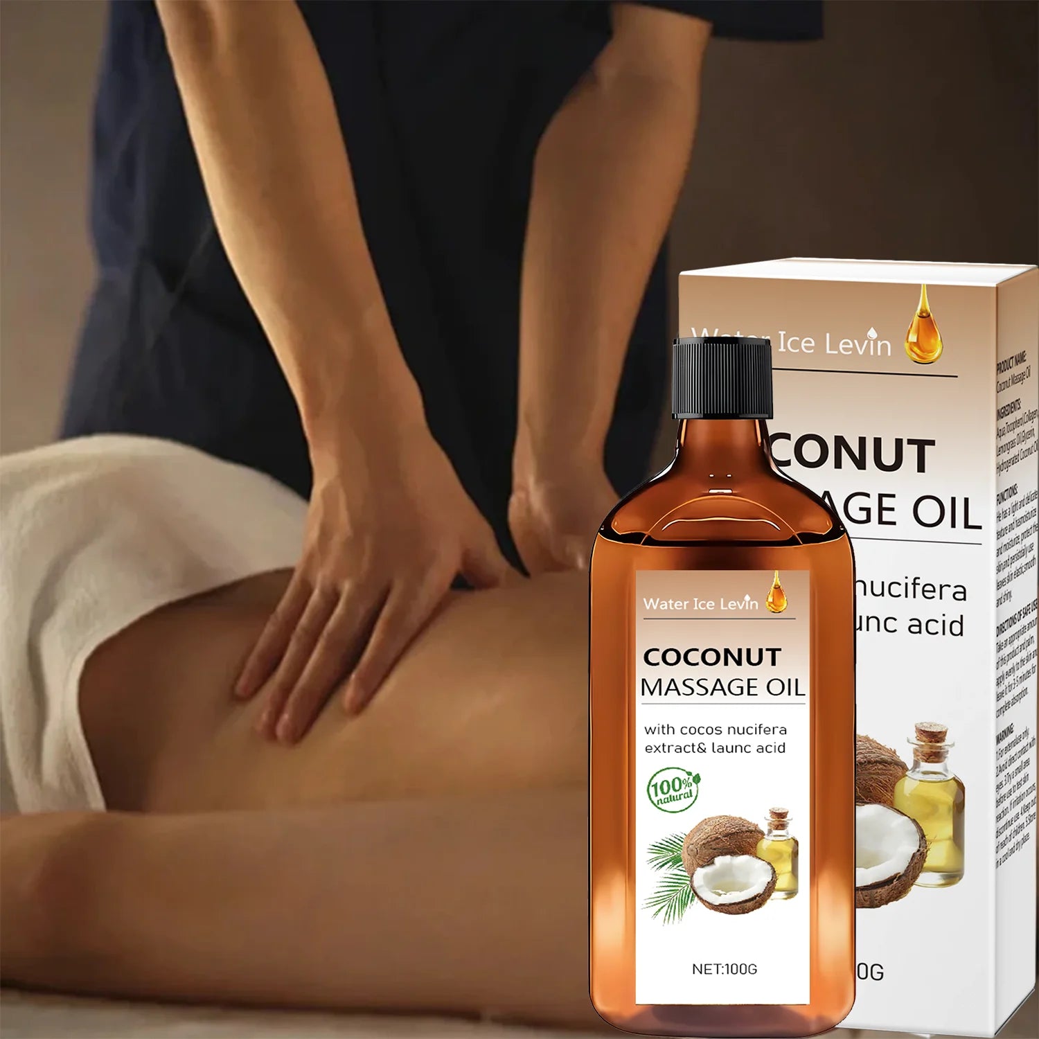 100% Natural Coconut & Lemongrass Massage Oil | Non-Greasy Hydration & Glow Ritual