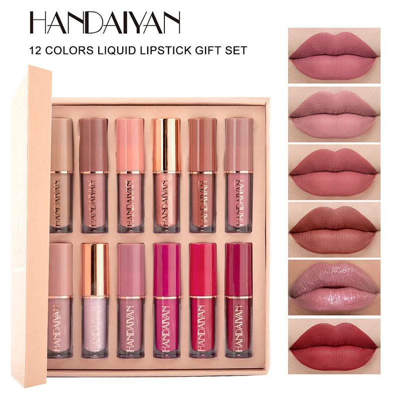 Handaiyan 12 | Colour Matte Lip Gloss Set