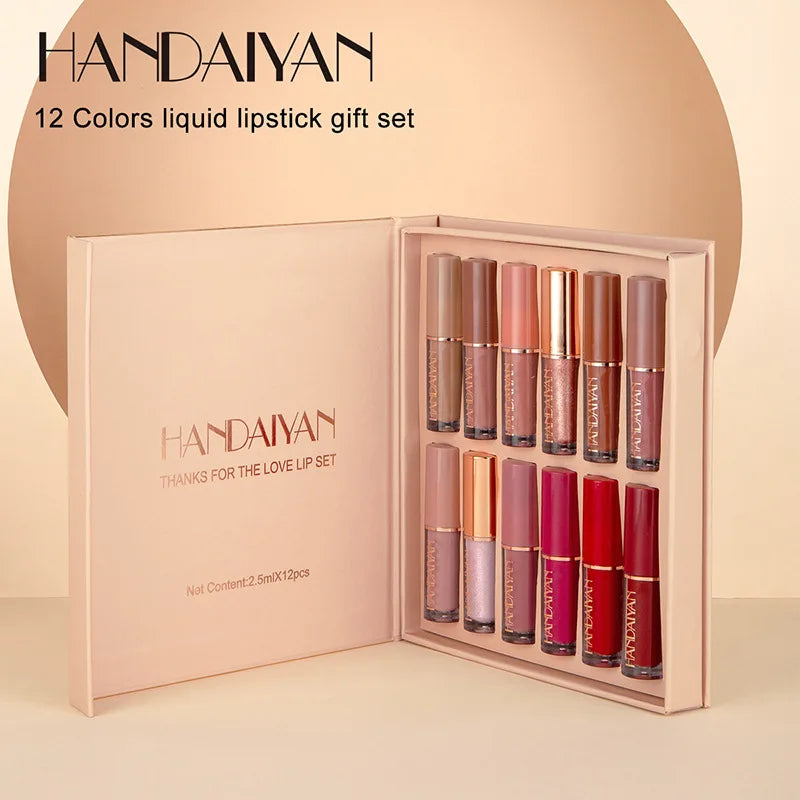 Handaiyan 12 | Colour Matte Lip Gloss Set