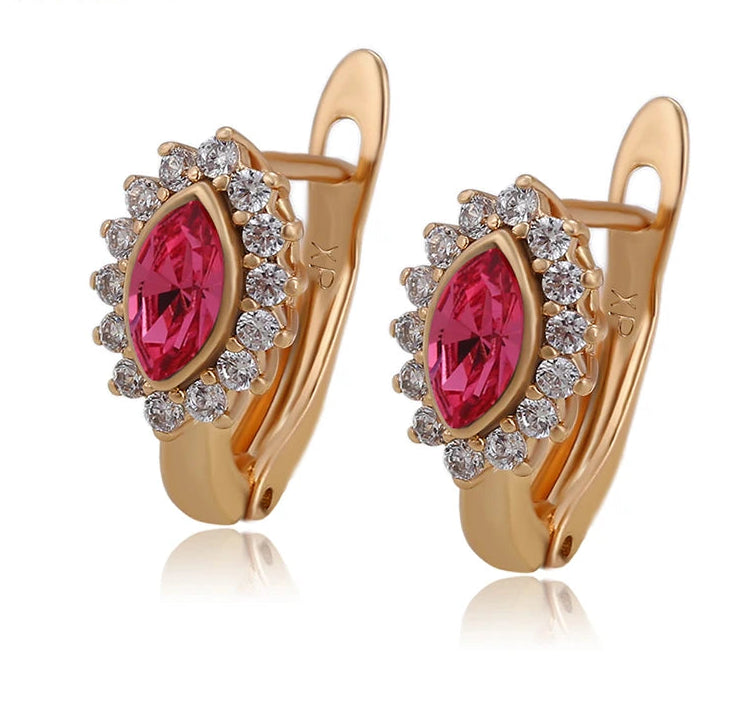 Elegant Crystal Drop Earrings for Women | Geometric Design