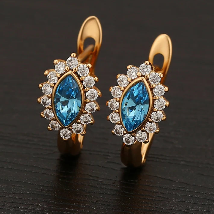 Elegant Crystal Drop Earrings for Women | Geometric Design
