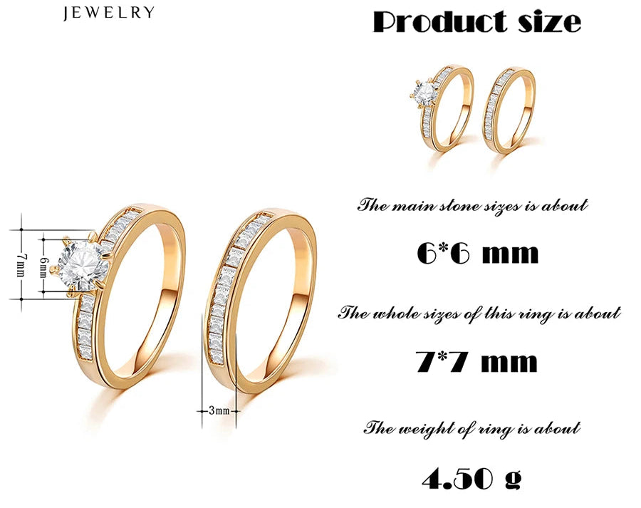 Gold-Plated Love Ring with Cubic Zirconia | Romantic Unisex Band