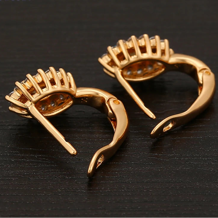 Elegant Crystal Drop Earrings for Women | Geometric Design