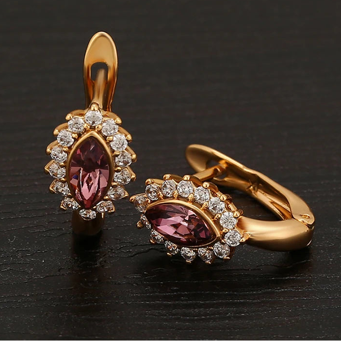 Elegant Crystal Drop Earrings for Women | Geometric Design
