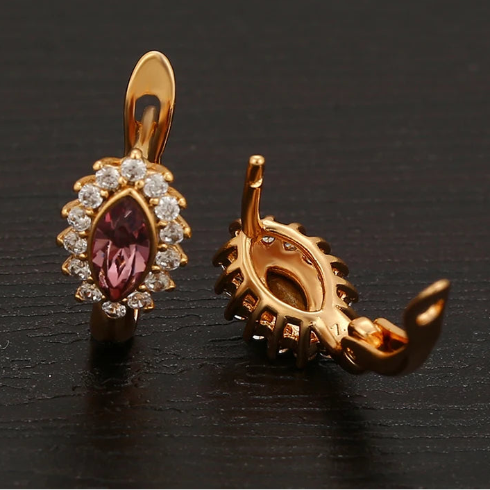 Elegant Crystal Drop Earrings for Women | Geometric Design