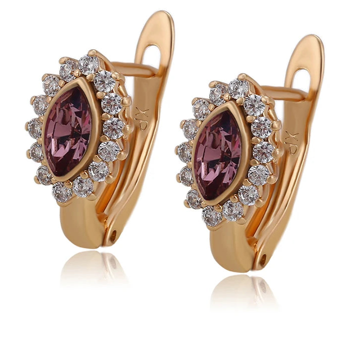 Elegant Crystal Drop Earrings for Women | Geometric Design