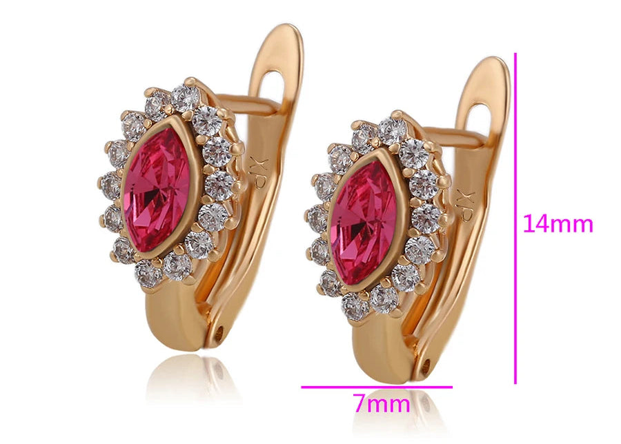 Elegant Crystal Drop Earrings for Women | Geometric Design