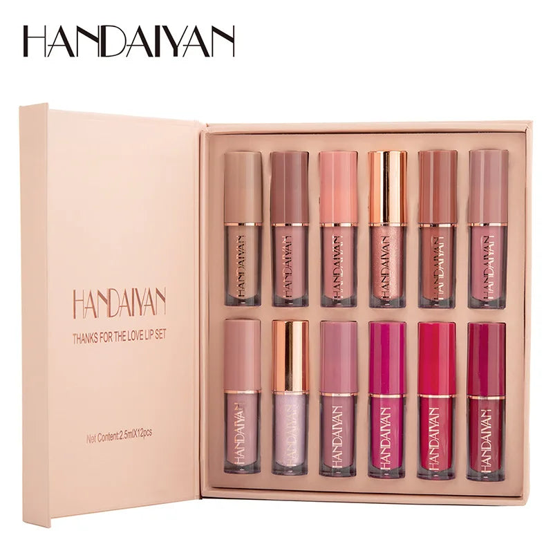 Handaiyan 12 | Colour Matte Lip Gloss Set