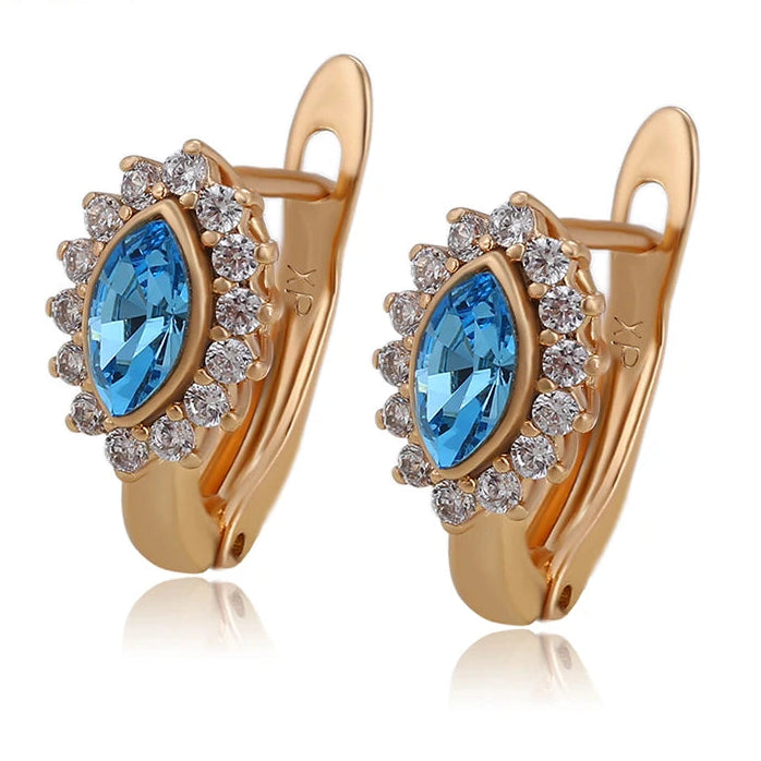 Elegant Crystal Drop Earrings for Women | Geometric Design