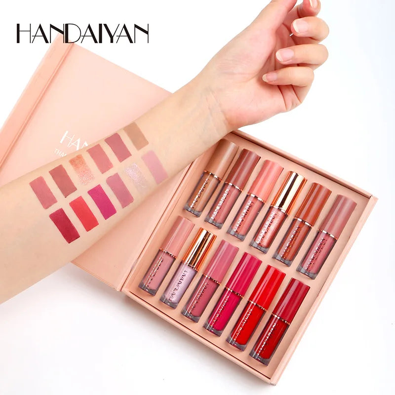 Handaiyan 12-Colour Matte Lip Gloss Set