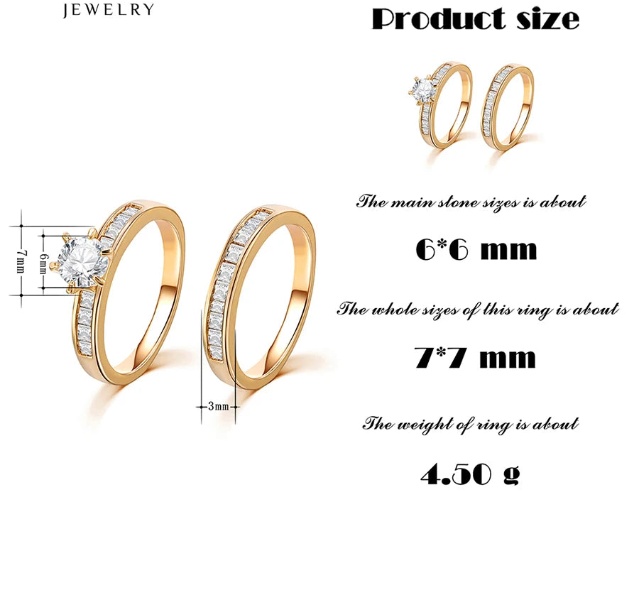 Gold-Plated Love Ring with Cubic Zirconia | Romantic Unisex Band