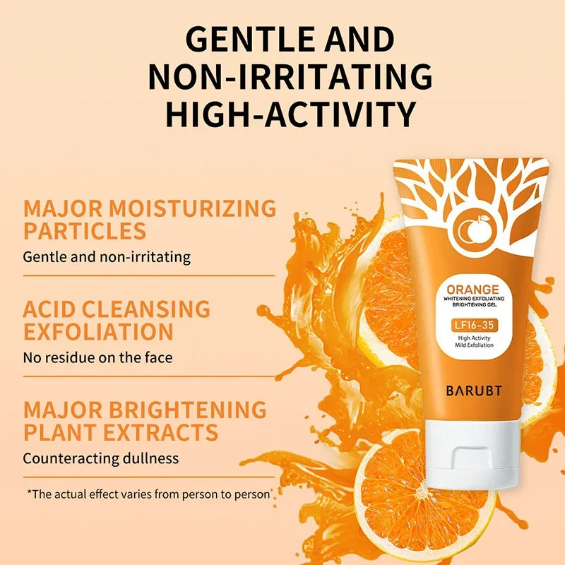 Orange Exfoliating Gel 50g | Gentle Facial & Body Scrub for Deep Cleansing and Dead Skin Removal