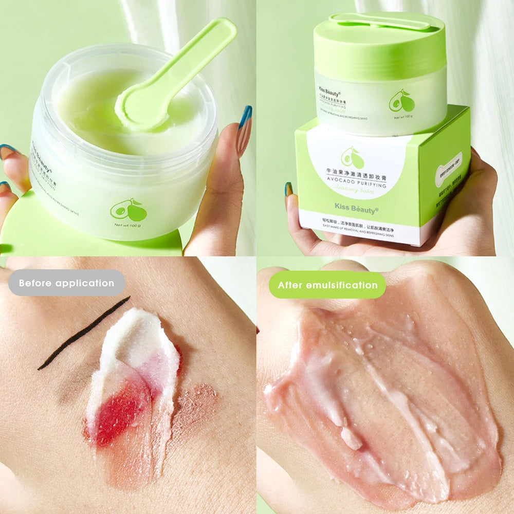 Kiss Beauty Avocado Cleansing Cream | 3-in-1 Eye, Lip & Face Makeup Remover