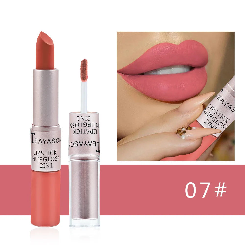 Velvet Matte Double-Ended Lipstick & Gloss | Hydrating Tint Plumper