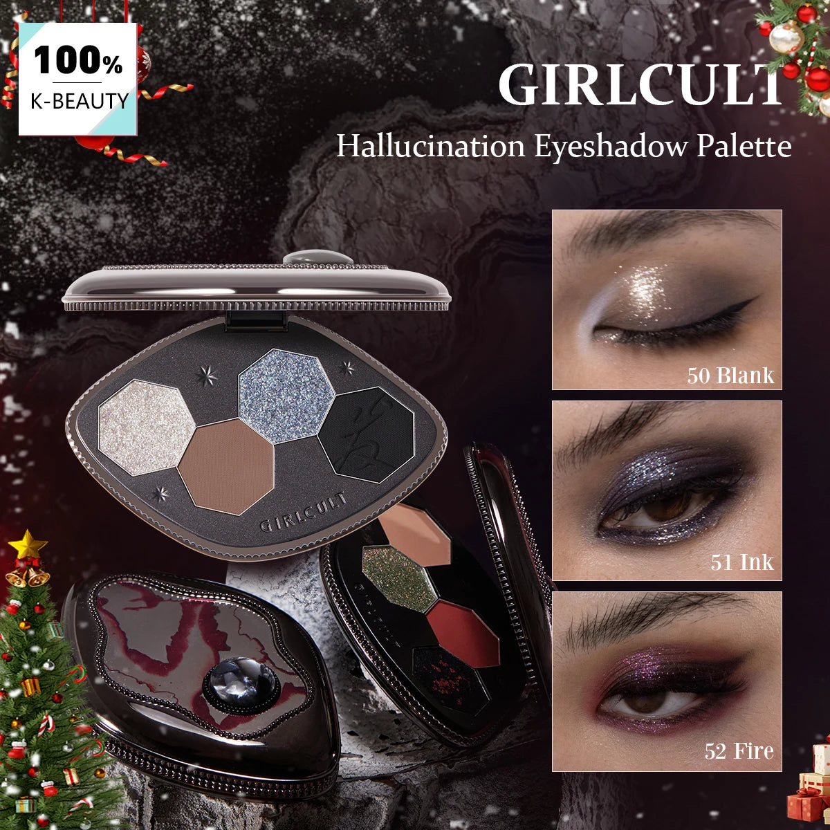 Girlcult Hallucination Eyeshadow Palette | Fine-Milled Luxury Quad with Dimensional Finish