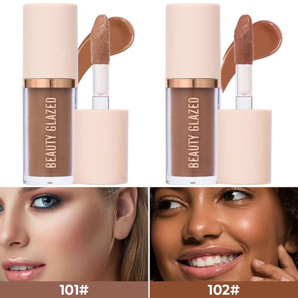 BEAUTY GLAZED 3-Piece Face Makeup Set | Liquid Foundation, Primer & Liquid Contour | Natural, Weightless & Long-Wearing