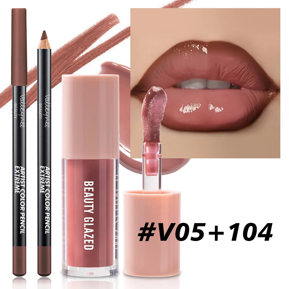 2-Piece Velvet Matte Lip Liner Set – Red & Brown Shades
