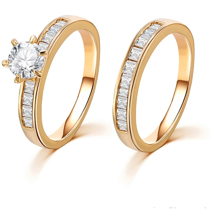 Gold-Plated Love Ring with Cubic Zirconia | Romantic Unisex Band