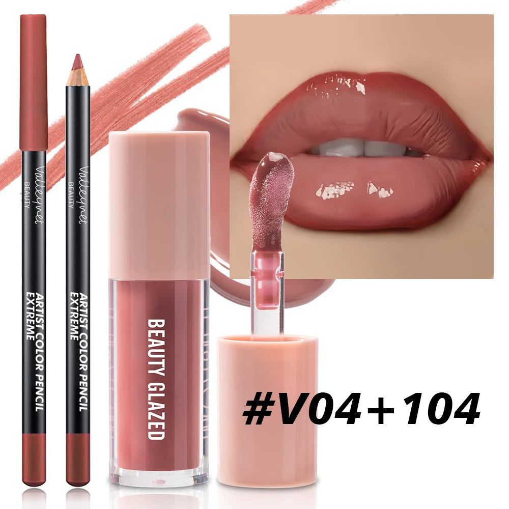 2-Piece Velvet Matte Lip Liner Set – Red & Brown Shades