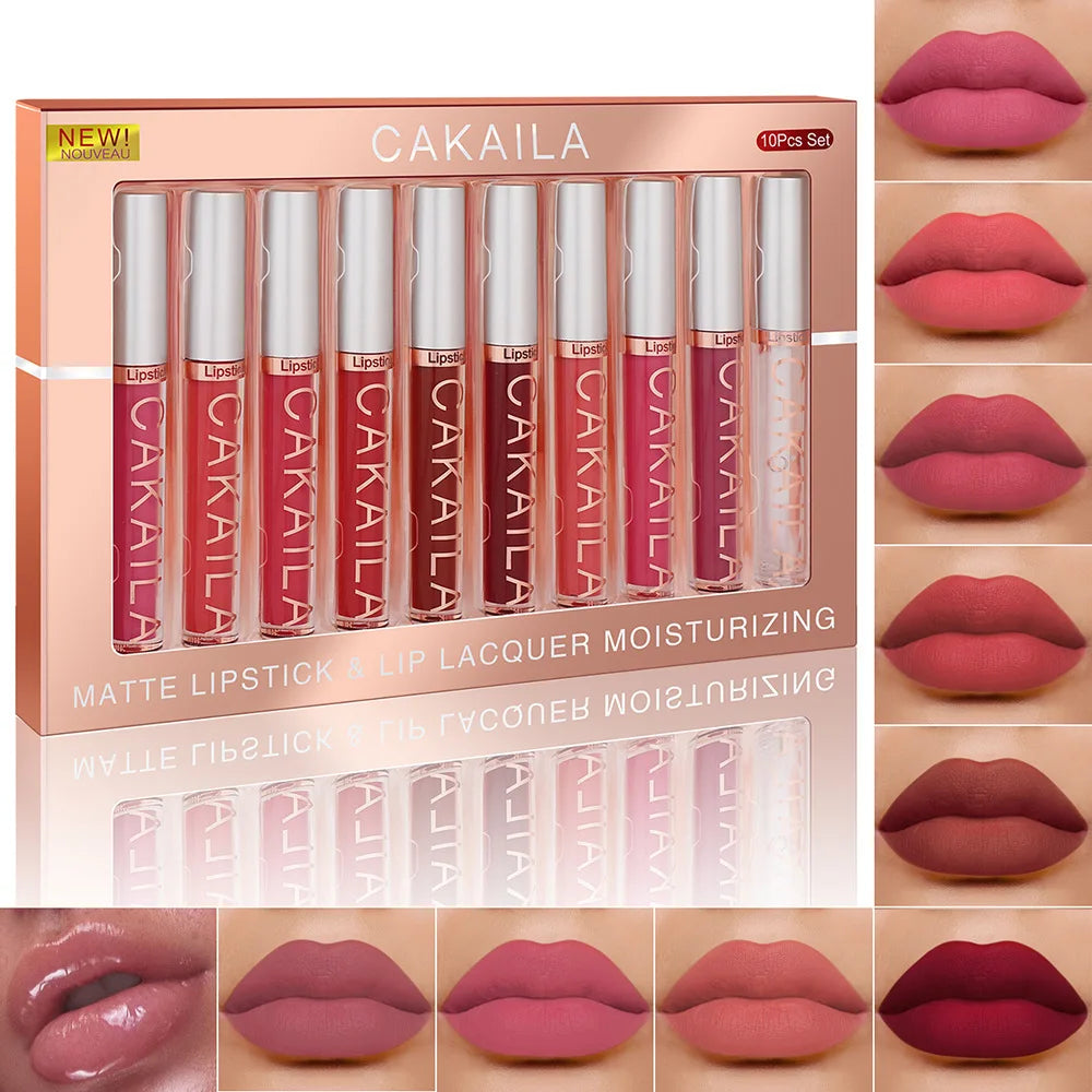 10-Piece Nude Matte Liquid Lipstick Set