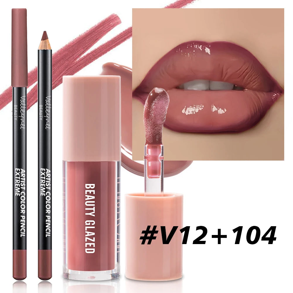 2-Piece Velvet Matte Lip Liner Set – Red & Brown Shades