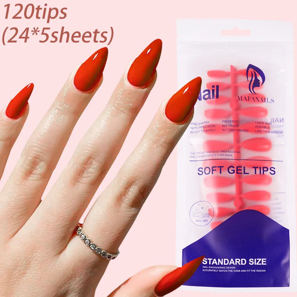 Light Pink Press-On Nails | 100pcs Short & Medium Square Full | Cover Nail Tips