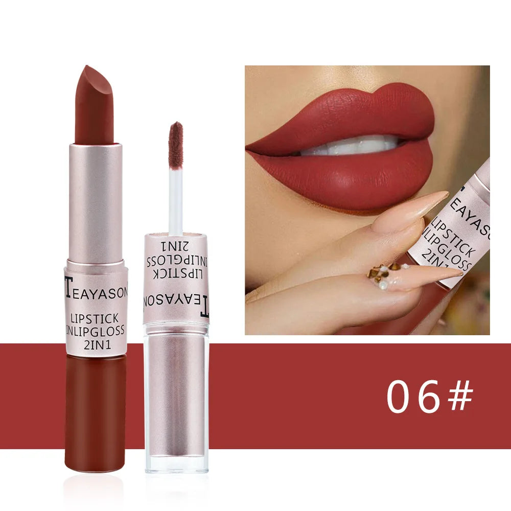 Velvet Matte Double-Ended Lipstick & Gloss | Hydrating Tint Plumper