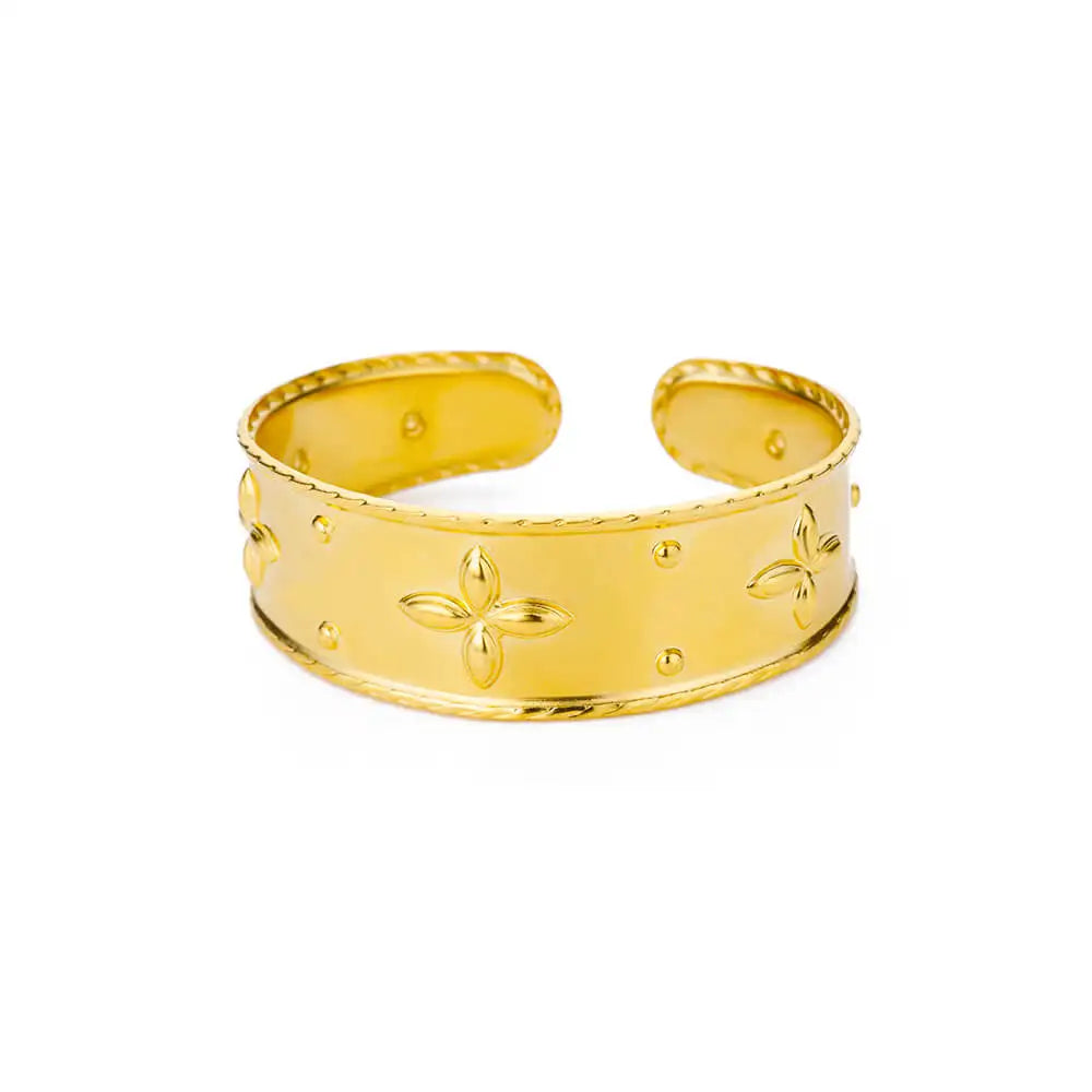 Gold Plated Stainless Steel Multi | Layer Bangle Bracelet for Women