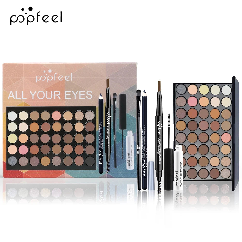 POPFEEL Eye Makeup Gift Set | Eyeshadow, Eyeliner, Mascara & Brow Pencil