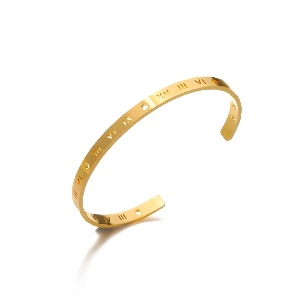 Gold Plated Stainless Steel Multi | Layer Bangle Bracelet for Women
