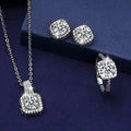 Luxury Geometric Zircon Jewellery Set | Necklace, Earrings & Ring (3-Piece Set)