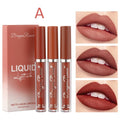 3-Pack Velvet Matte Lipstick & Lip Gloss Set | Milk Tea, Orange & Bean Paste Shades