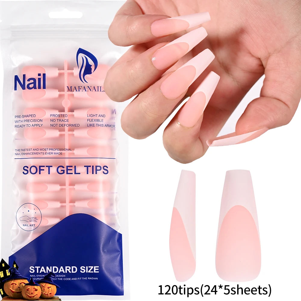 Light Pink Press-On Nails | 100pcs Short & Medium Square Full | Cover Nail Tips