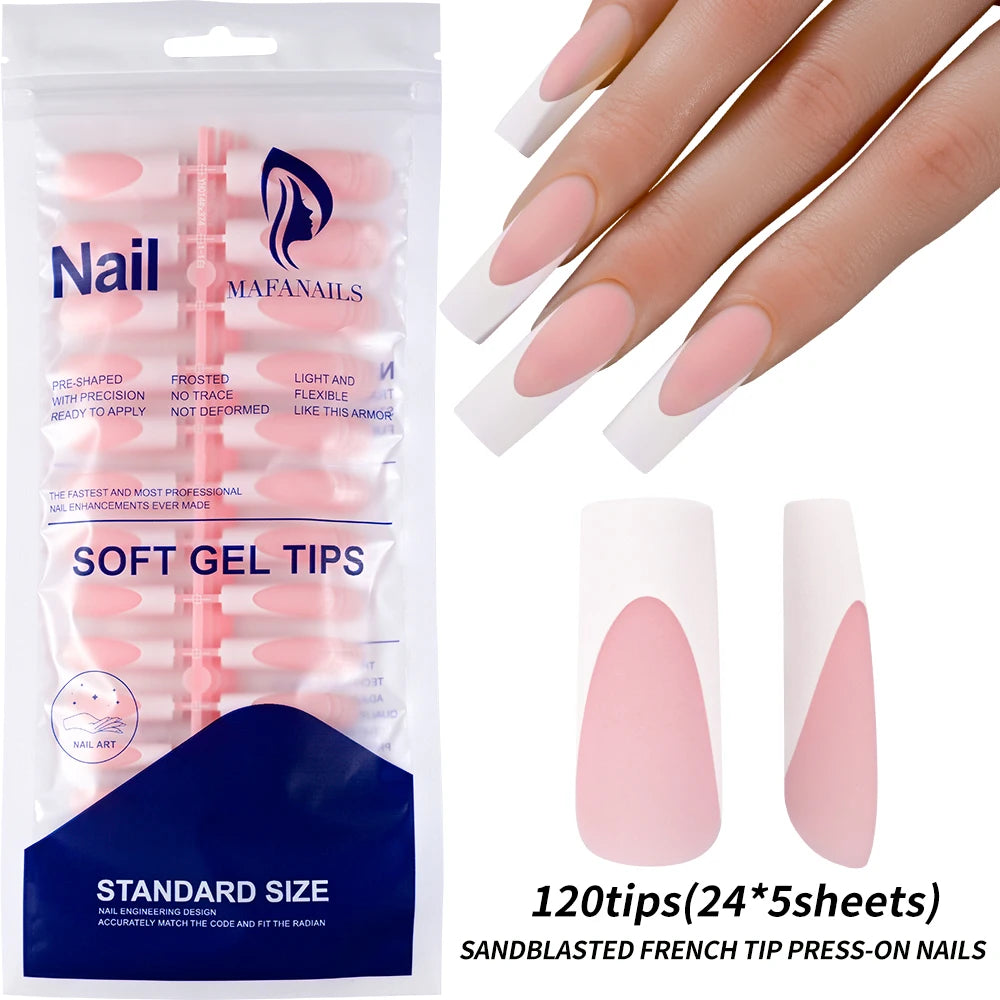 Light Pink Press-On Nails | 100pcs Short & Medium Square Full | Cover Nail Tips
