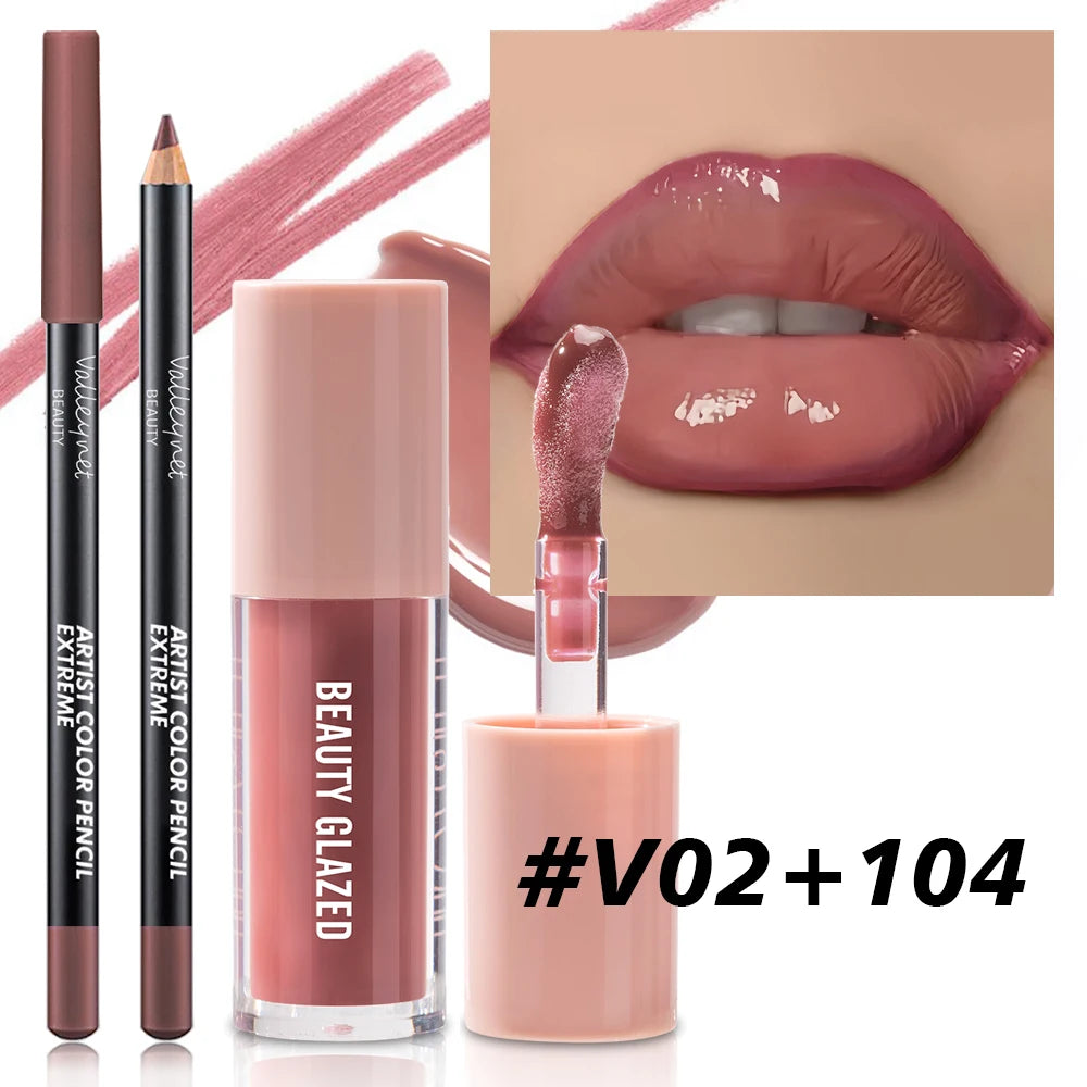 2-Piece Velvet Matte Lip Liner Set – Red & Brown Shades