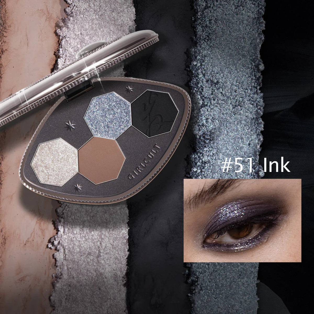 Girlcult Hallucination Eyeshadow Palette | Fine-Milled Luxury Quad with Dimensional Finish