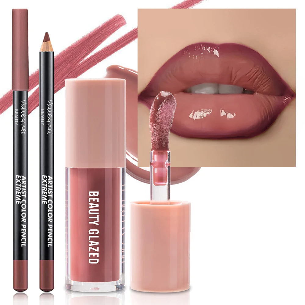 2-Piece Velvet Matte Lip Liner Set – Red & Brown Shades