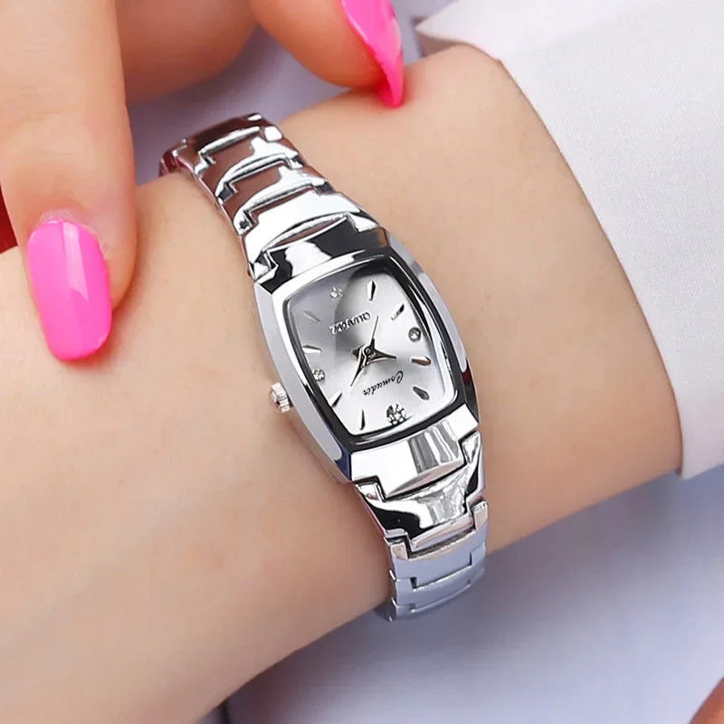 Elegant Rose Gold Quartz Watch for Women | Tungsten Steel Bracelet