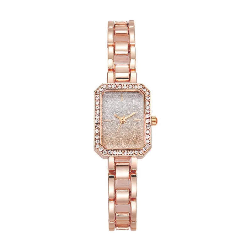 Luxury Square Crystal Women’s Quartz Watch | Minimalist Stainless Steel Bracelet Timepiece