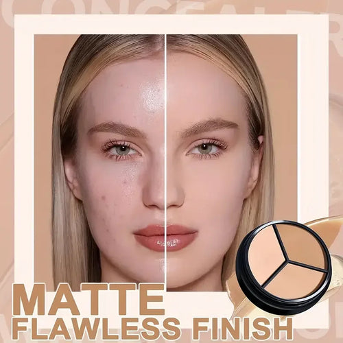3-in-1 Cream Face Concealer Palette | Blemish, Dark Circle & Contour Corrector