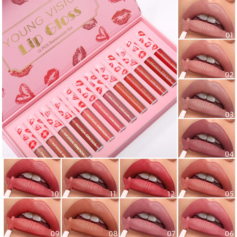 10-Piece Nude Matte Liquid Lipstick Set